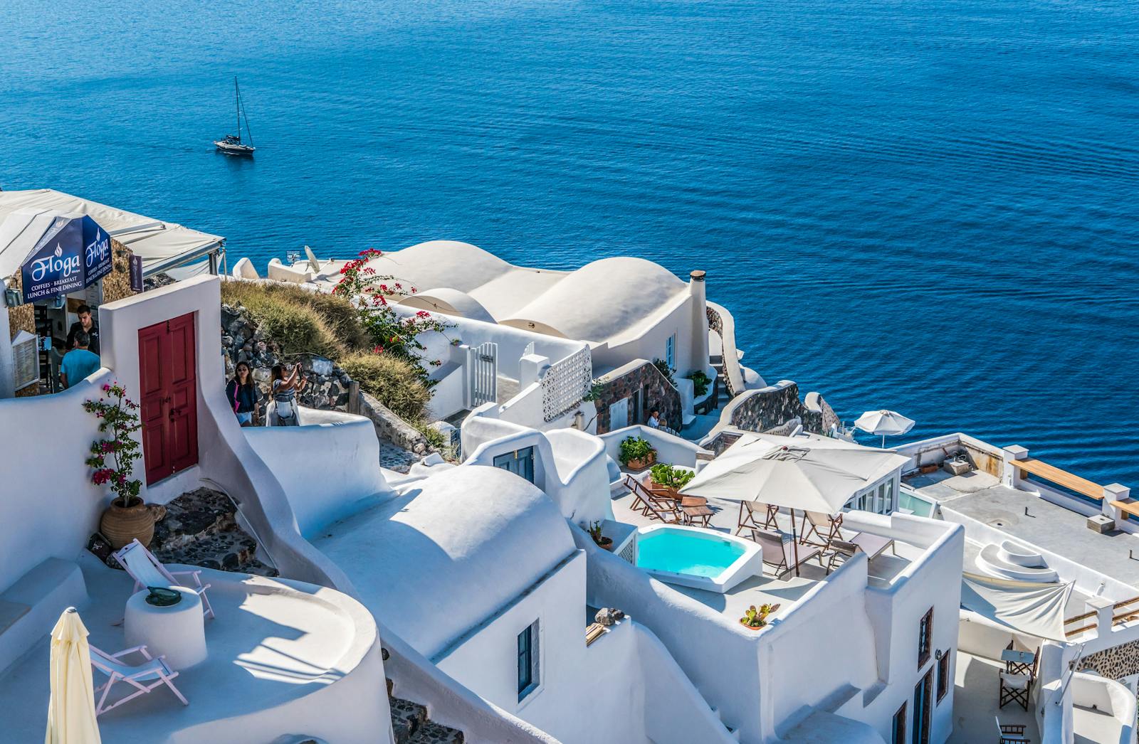 Vue sur la mer à Santorin
